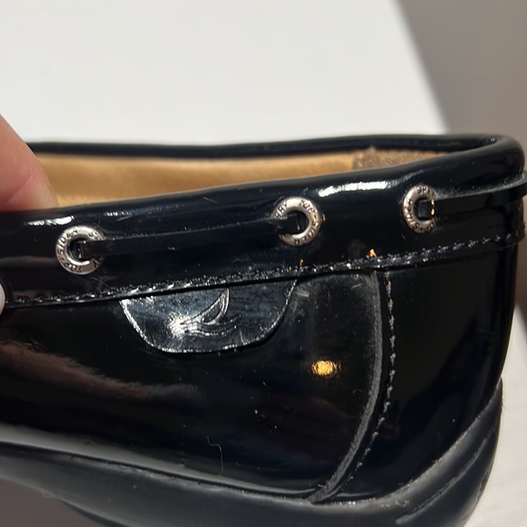 Men’s Sperrys topsiders size 10 in black and white stitching - Picture 12 of 17